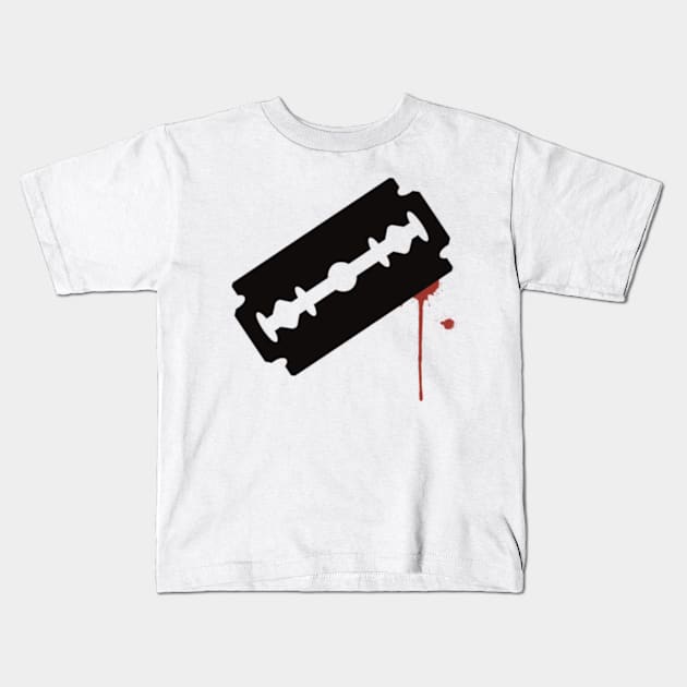 safety razor blood drop Kids T-Shirt by SeveralDavids